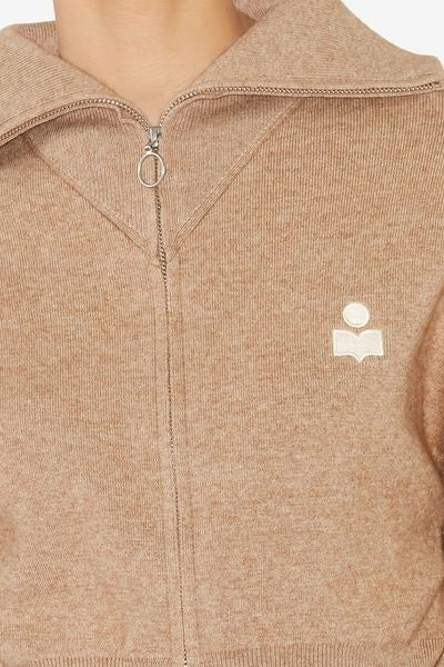 Cardigan oxane court en maille - Camel - Woman - 6