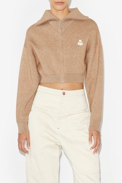 Cardigan oxane court en maille - Camel - Woman - 8