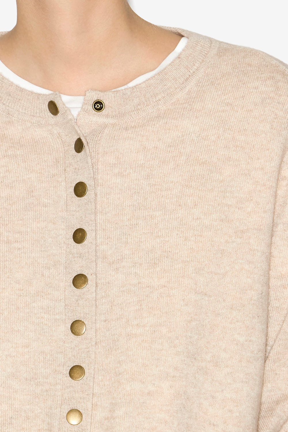 Idesia merinos wool and cashmere cardigan - Light beige - Woman - 3