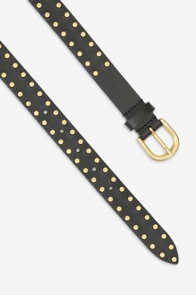 Ceinture à boucle en cuir zap - Noir - Woman - 4
