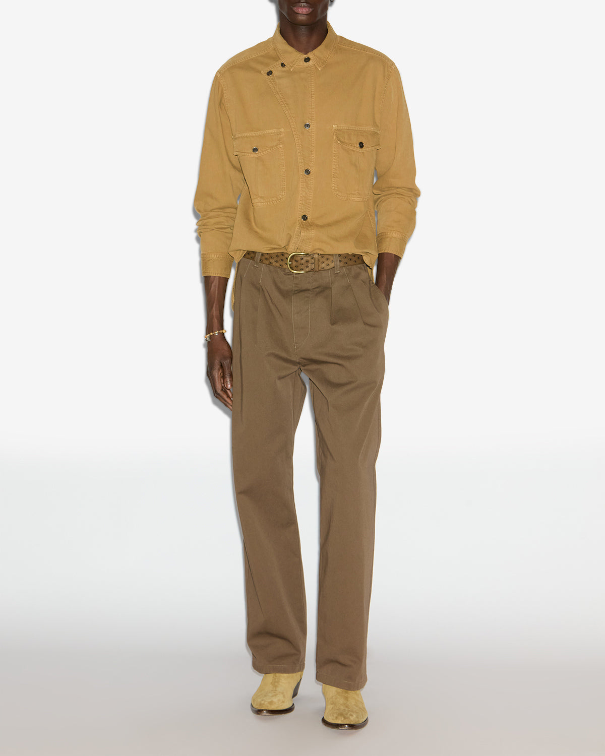 Camicia calix in chambray - Bronzo - Man - 1