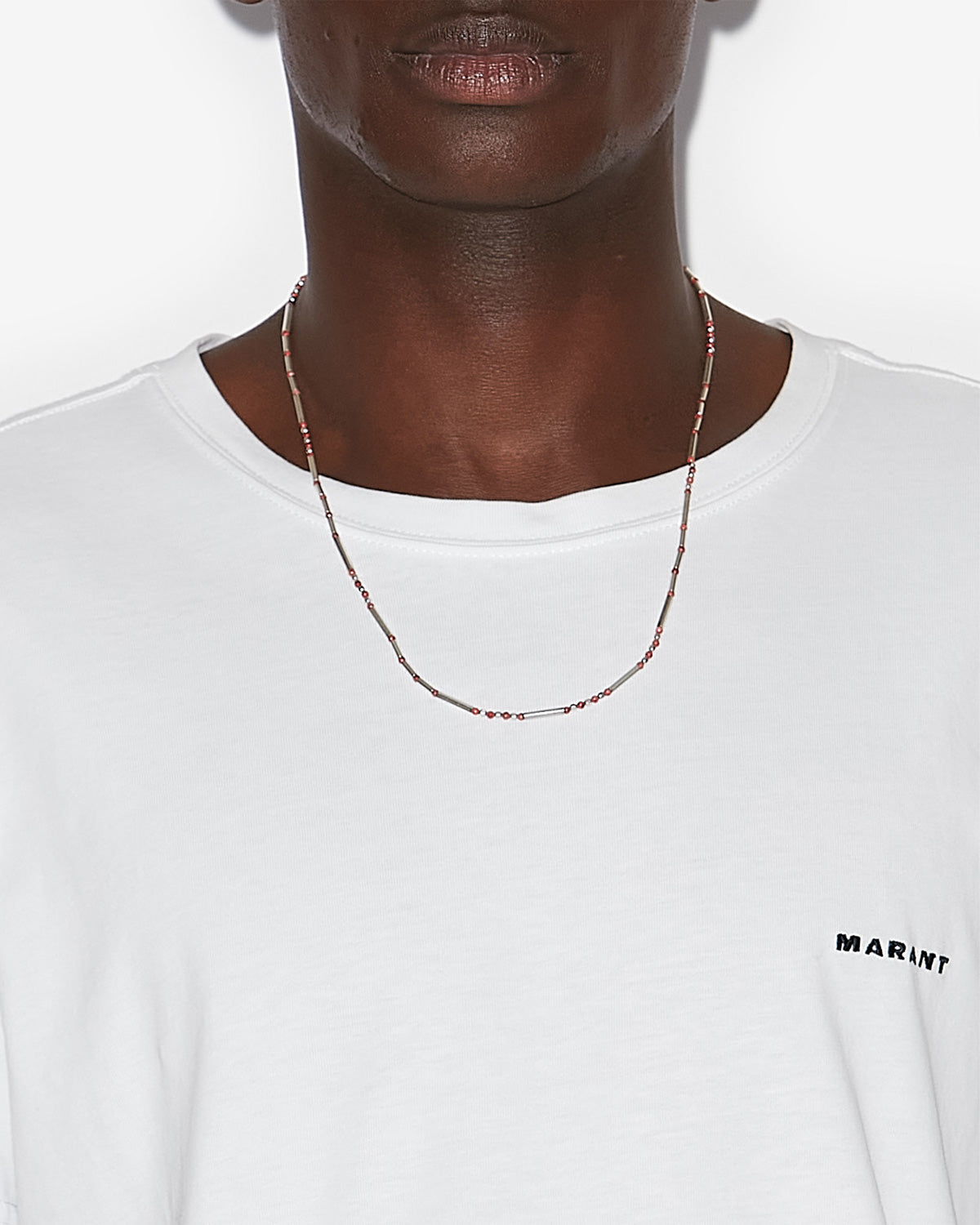 Sergio necklace Man Red-silver 2