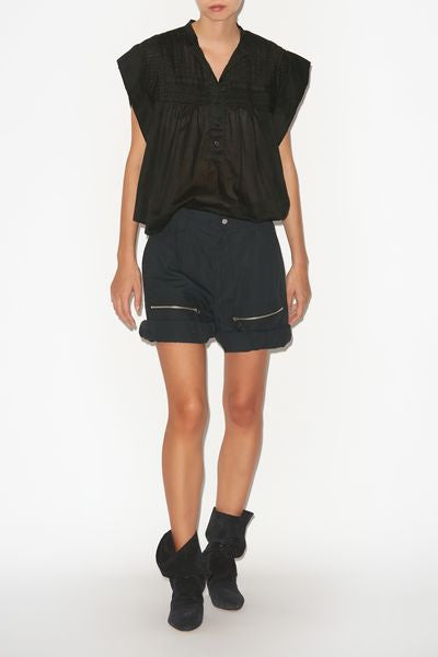 Leaza top in voile di cotone - Nero - Woman - 4