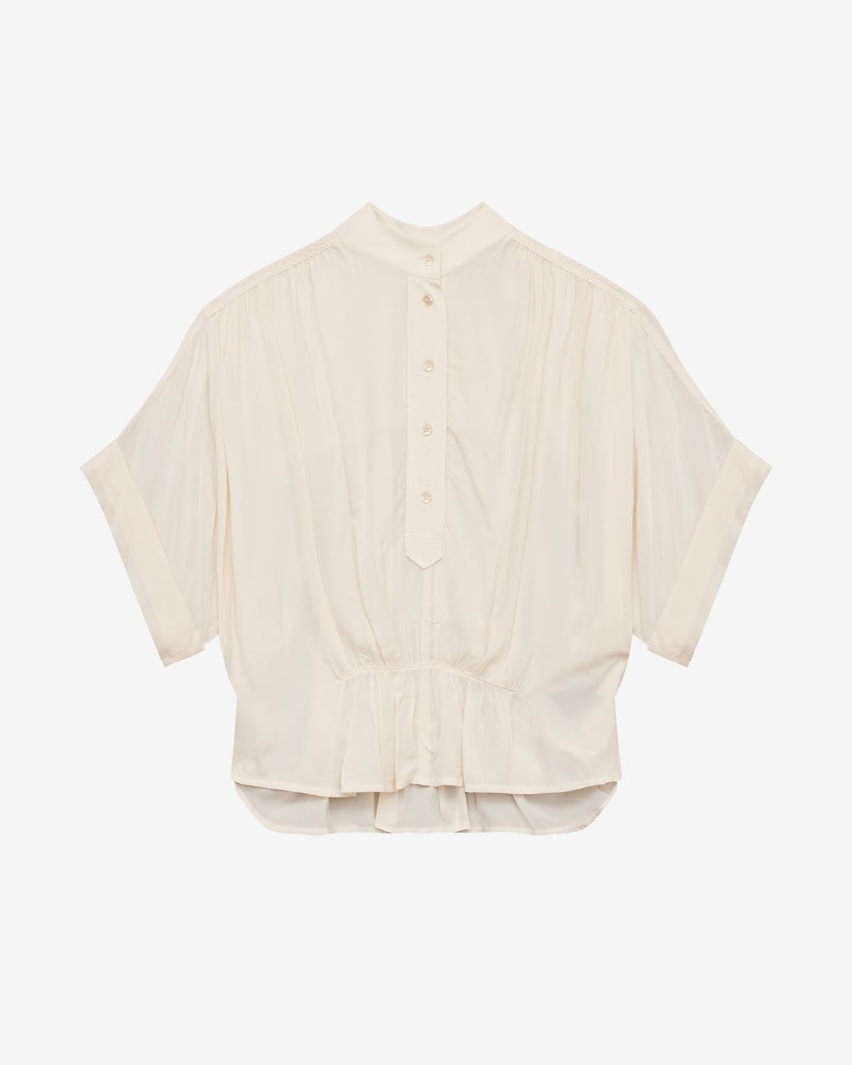 Top arricciato azalea con collo a listino - Beige - Woman - 5