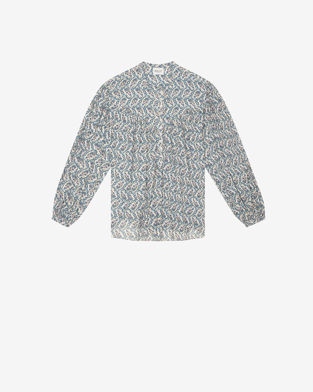 Salika printed cotton voile blouse - Ecru - Woman - 5