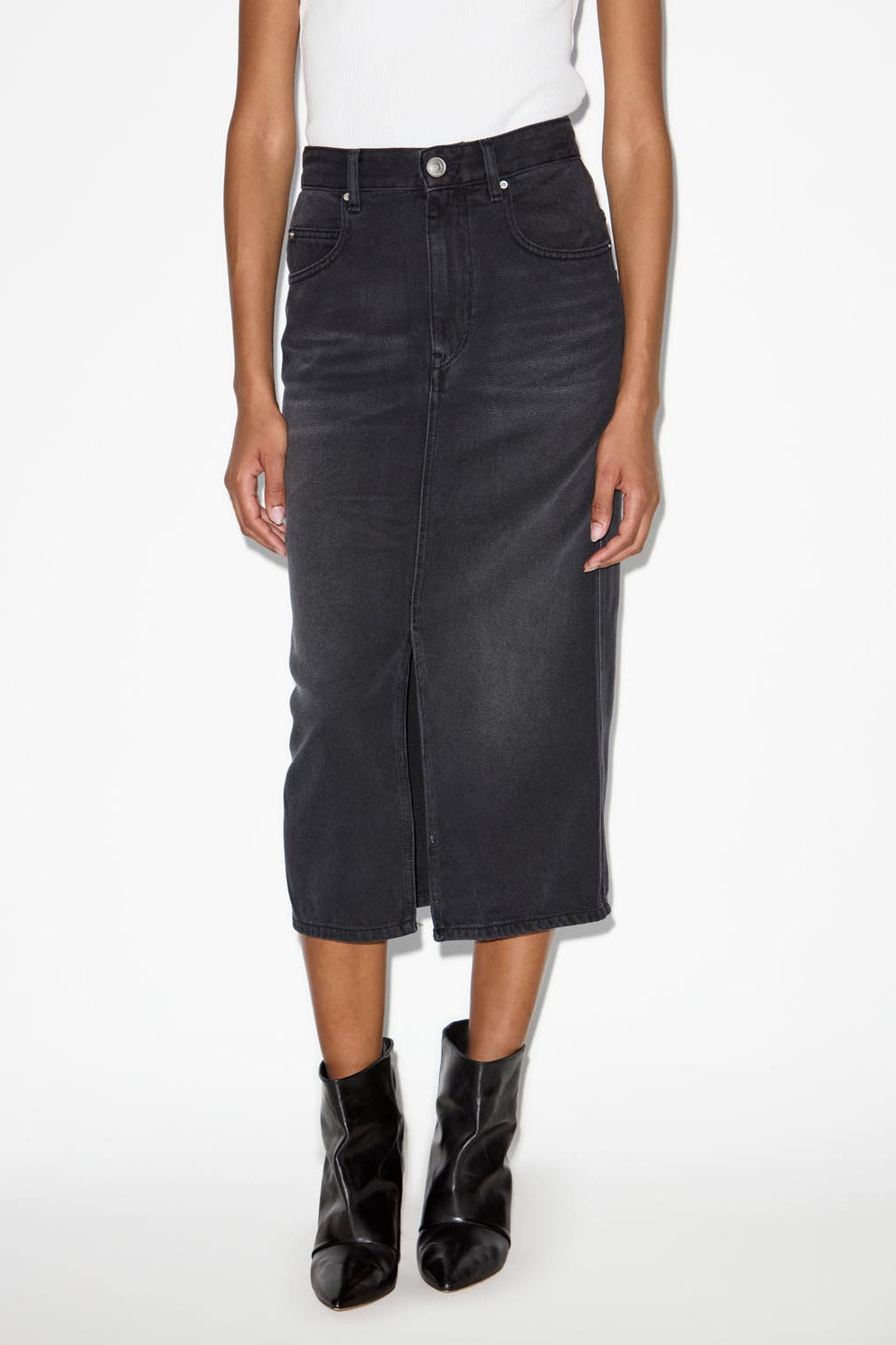 Midirock tilauria aus feinem denim - Schwarz gewaschen - Woman - 4
