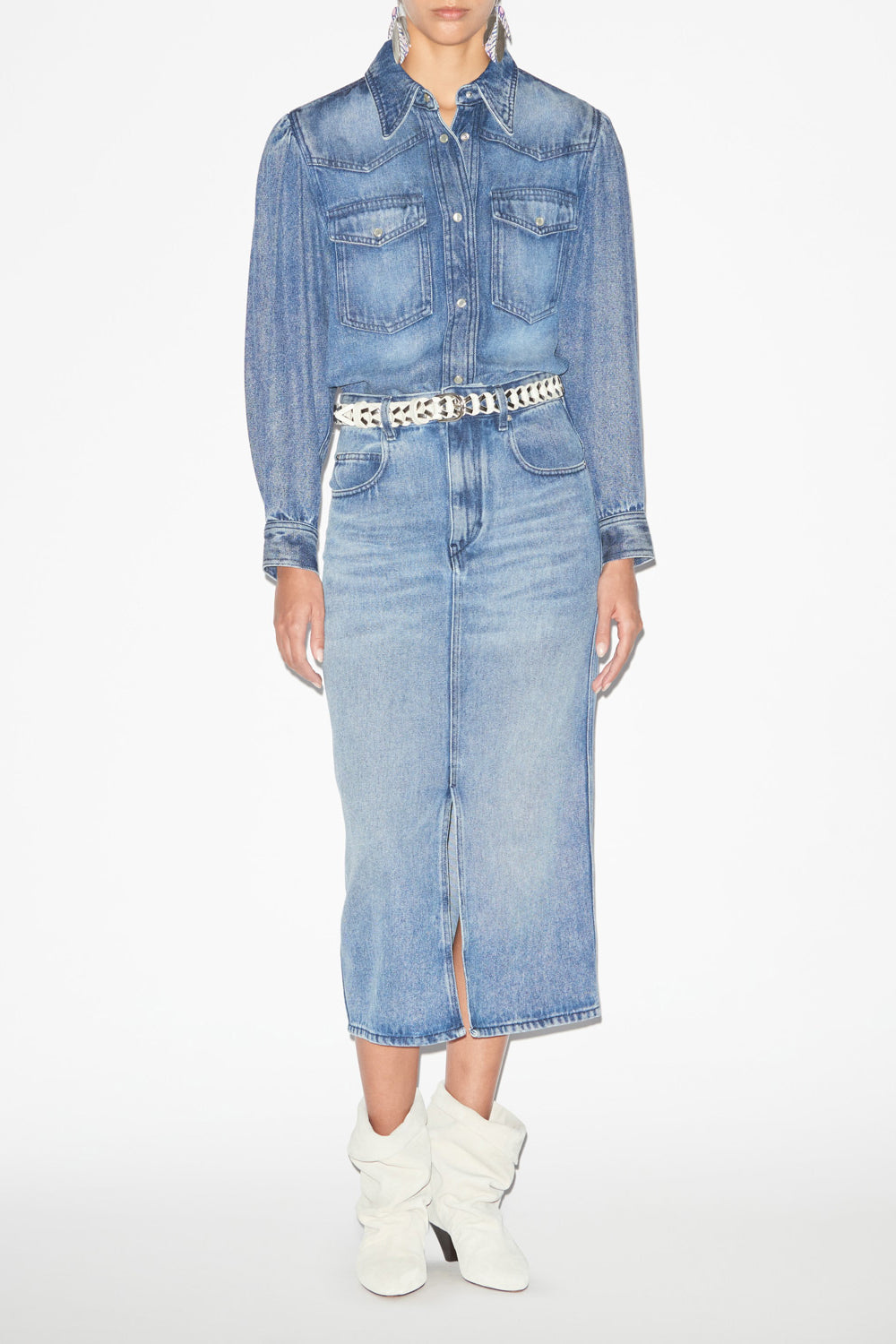 Midirock tilauria aus feinem denim - Hellblau - Woman - 2