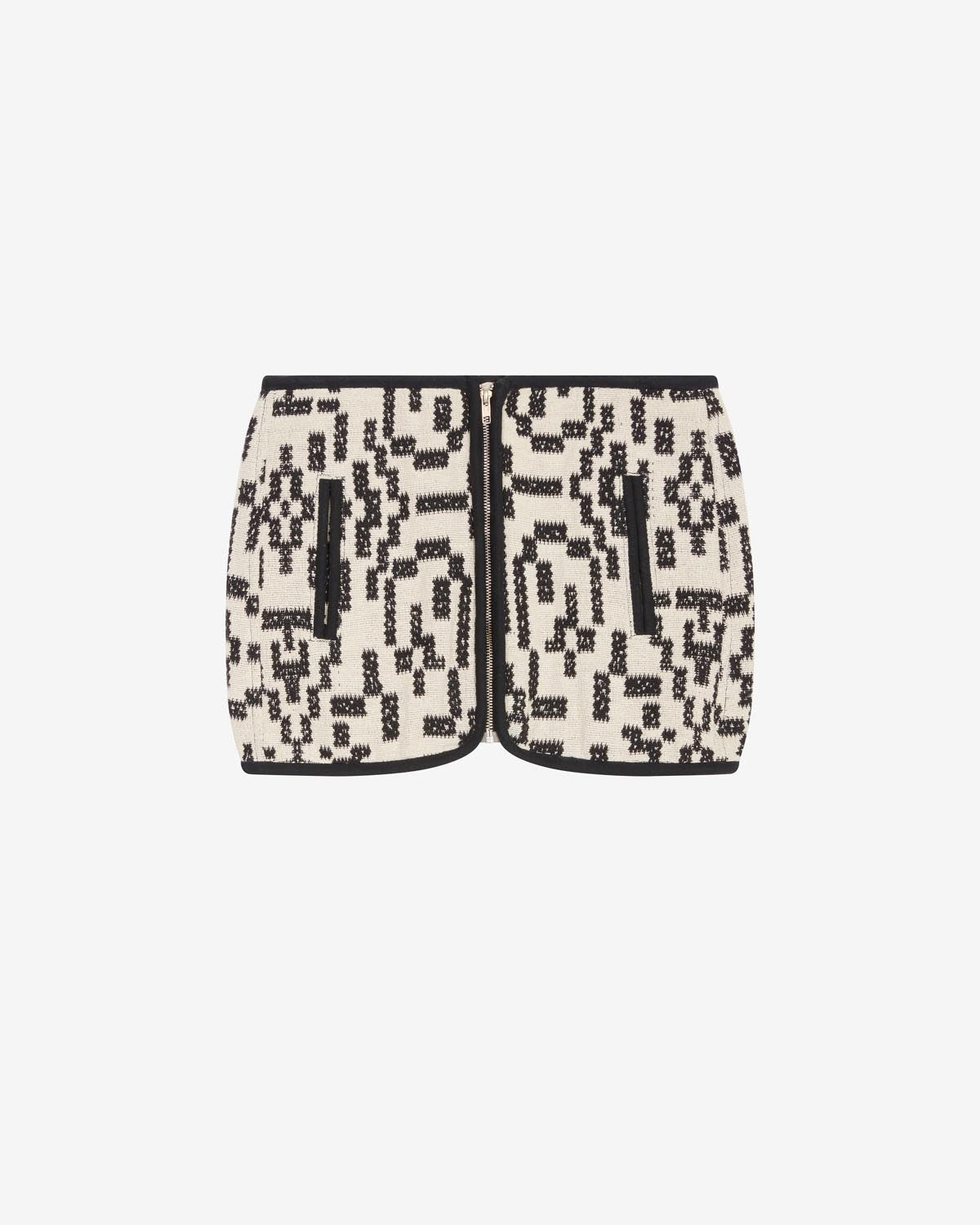 Arono short skirt in coton jacquard - Nero - Woman - 5