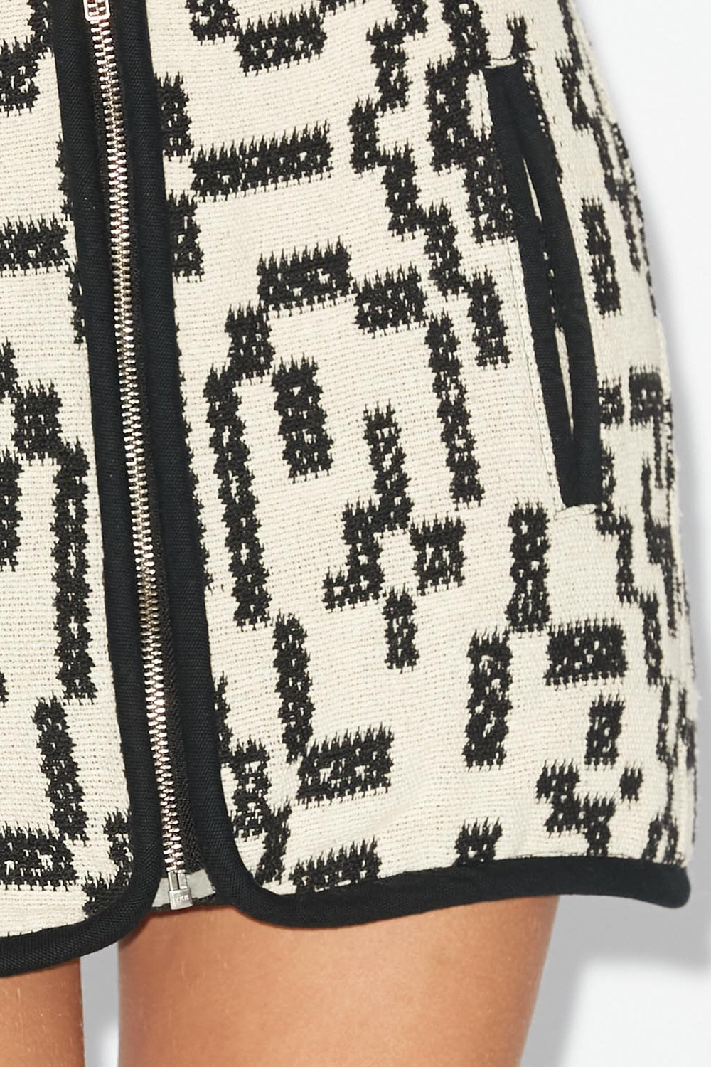 Arono short skirt in coton jacquard - Nero - Woman - 3