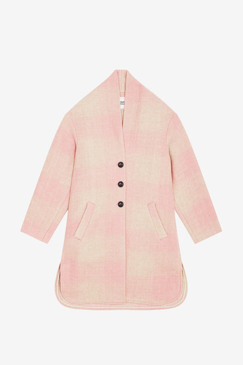 Gabriel wool checked coat - Light pink - Woman