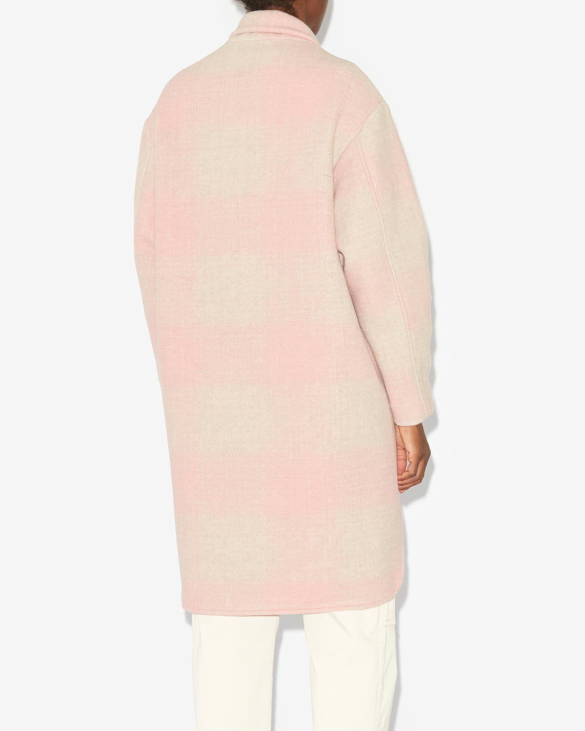 Gabriel wool checked coat - Light pink - Woman - 4