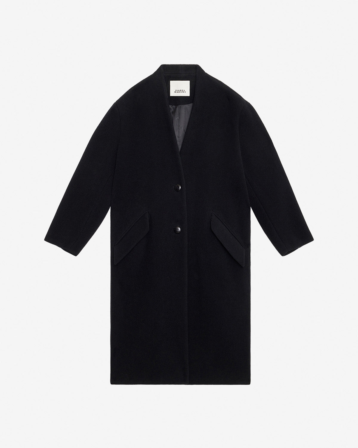 Manteau long florane en laine mélangée - Noir - Woman - 4
