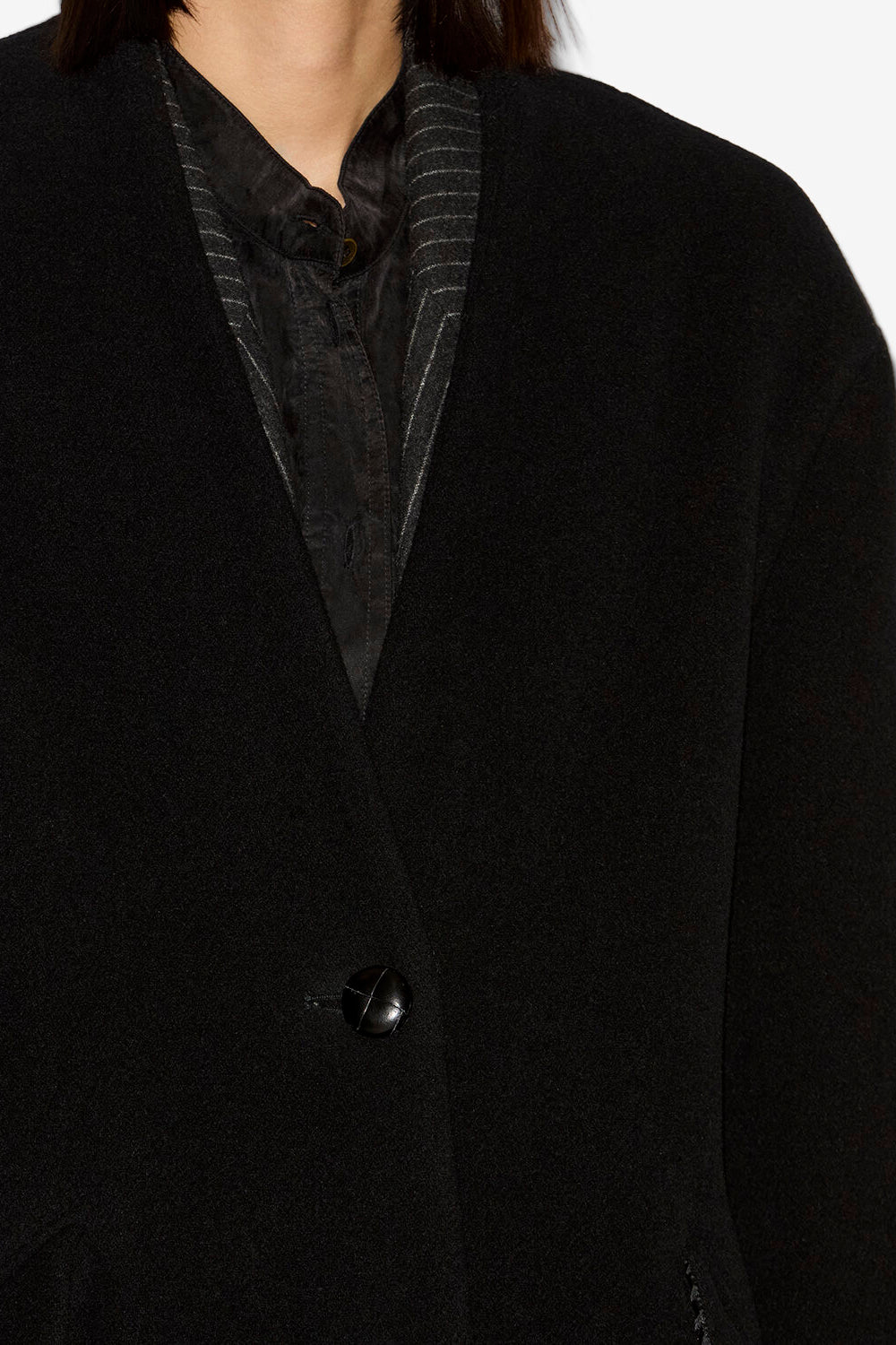 Cappotto lungo florane in misto lana - Nero - Woman - 3
