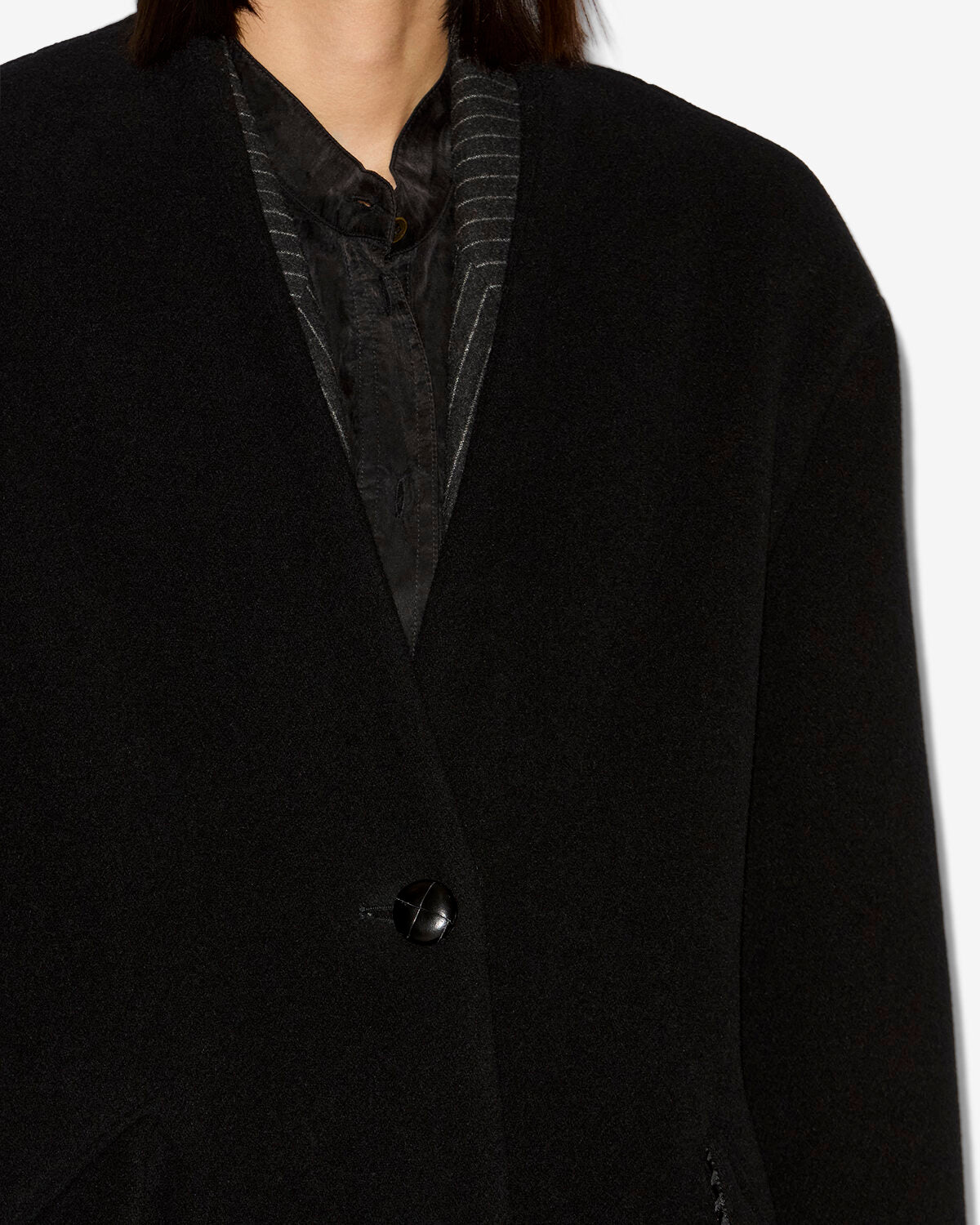 Manteau long florane en laine mélangée - Noir - Woman - 2