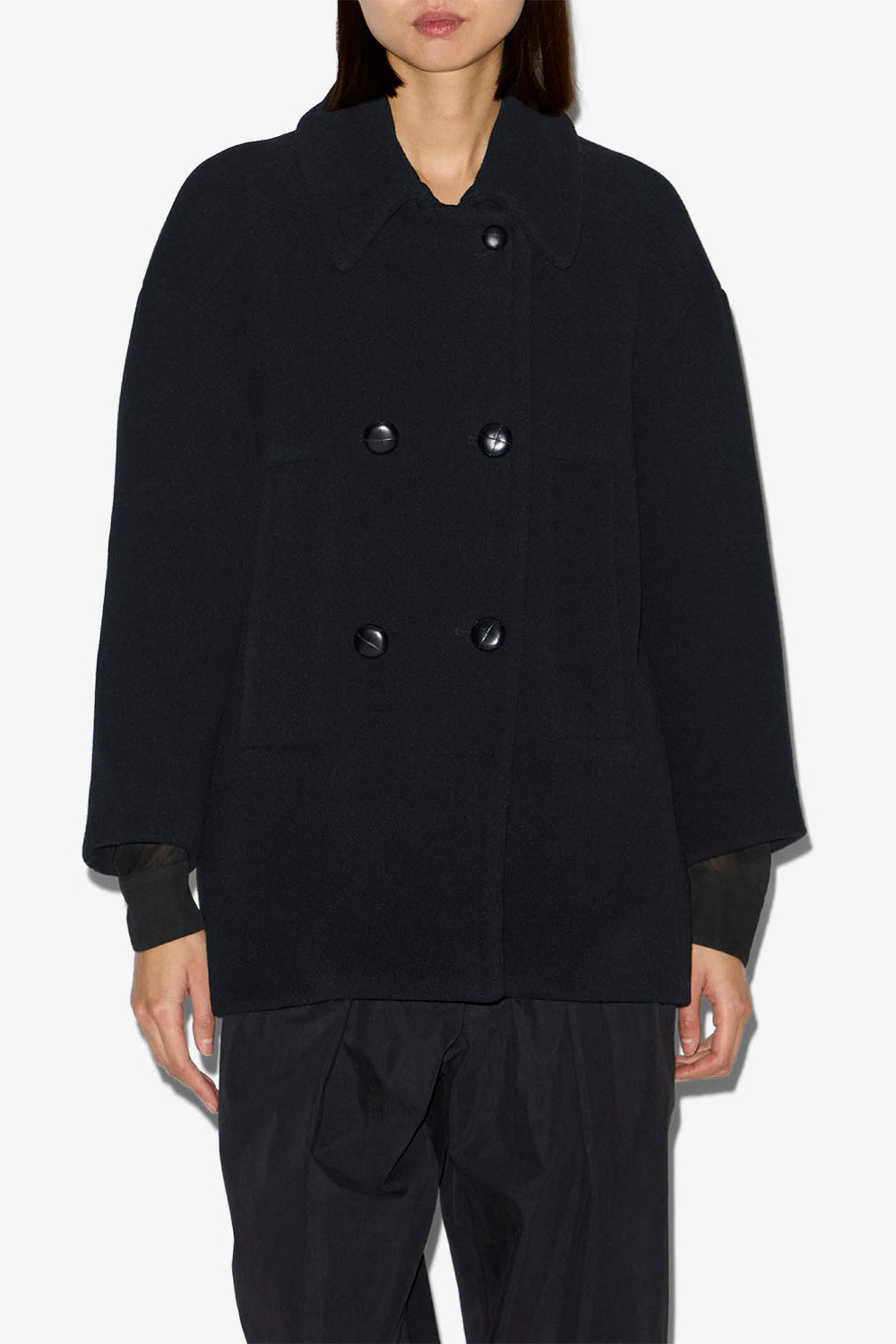 Manteau fiby en laine mélangée - Noir - Woman - 4