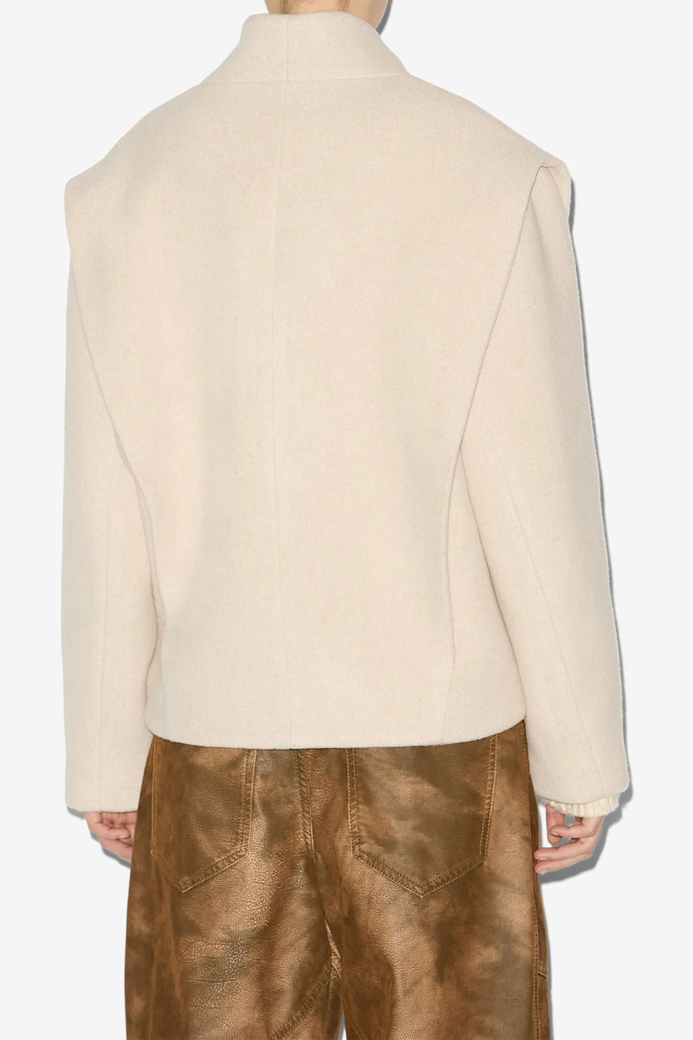 Cappotto dyogo in misto lana - Ecru - Woman - 5