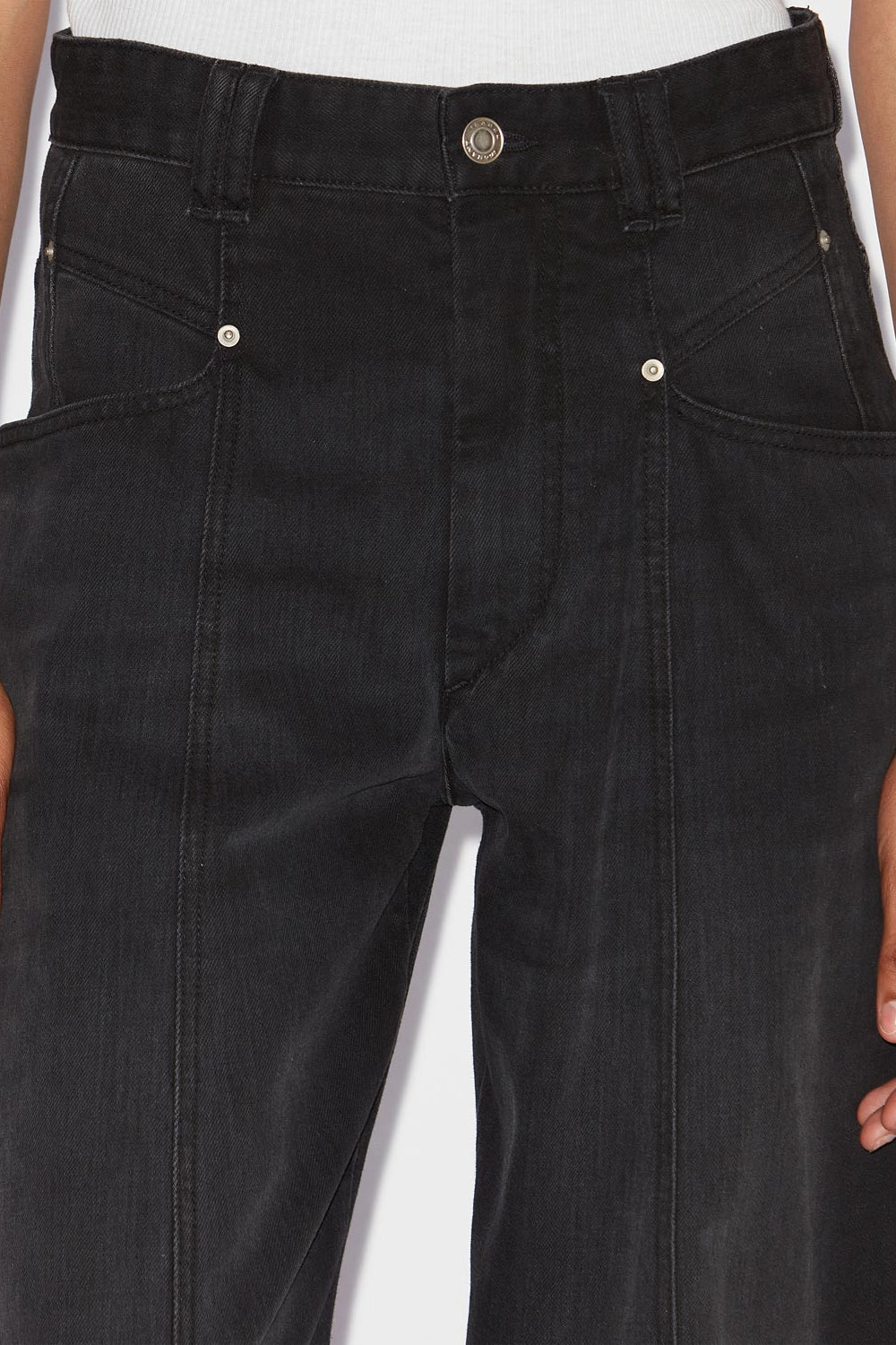 Vaqueros anchos de denim vetan - Negro - Woman - 3