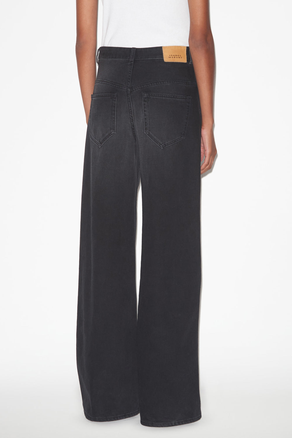 Jeans lemony a vita alta e gamba larga in denim - Nero - Woman - 5