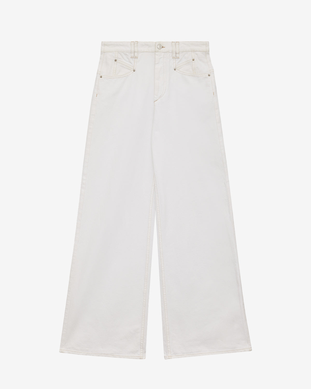 Jeans lemony a vita alta e gamba larga in denim - Bianco - Woman - 5