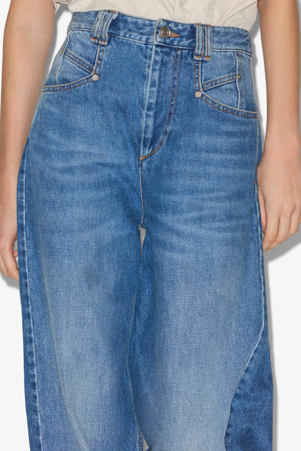 Jeans lemony a vita alta e gamba larga in denim - Blu - Woman - 3
