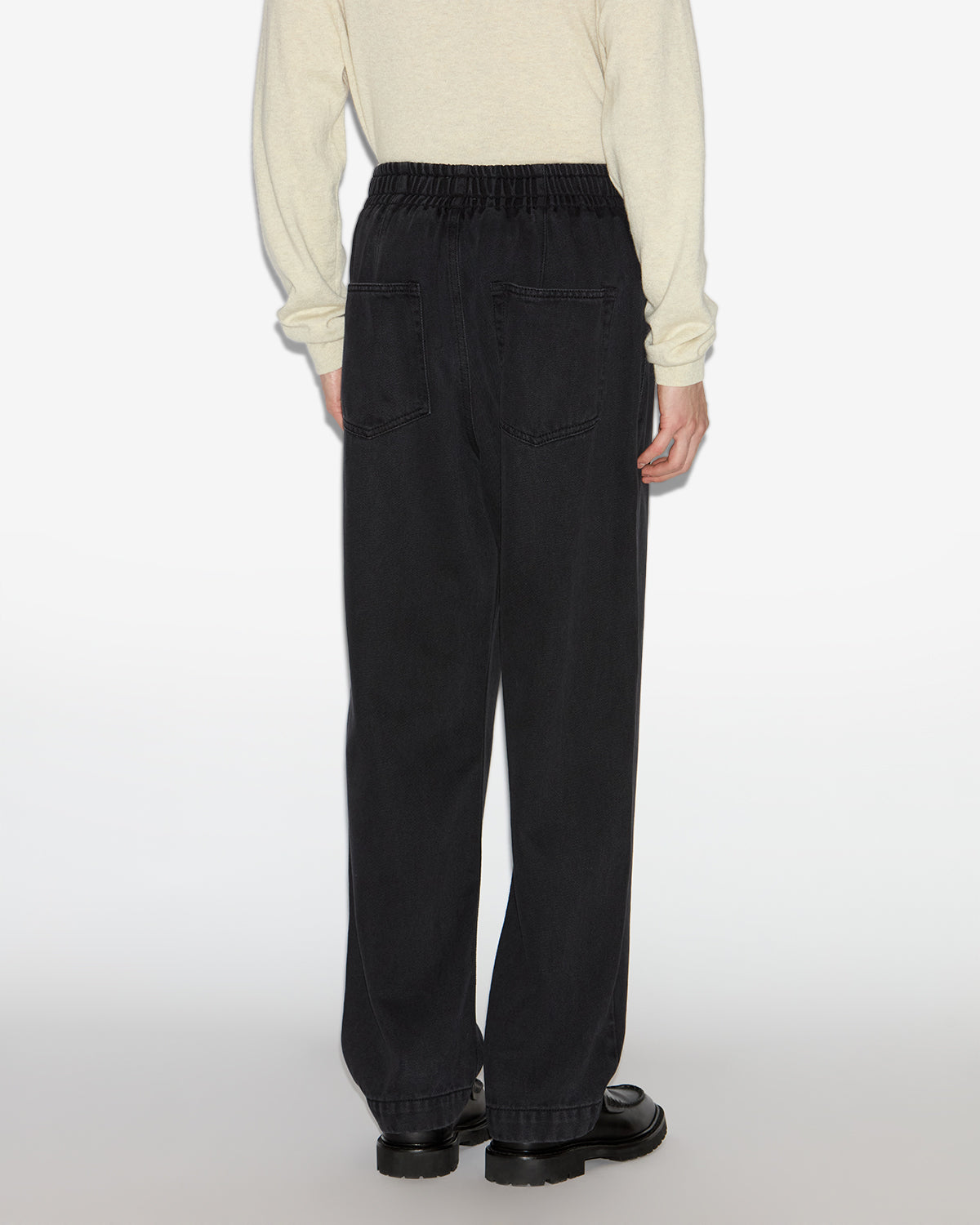 Jeans timeo in morbido denim - Nero lavato - Man - 4
