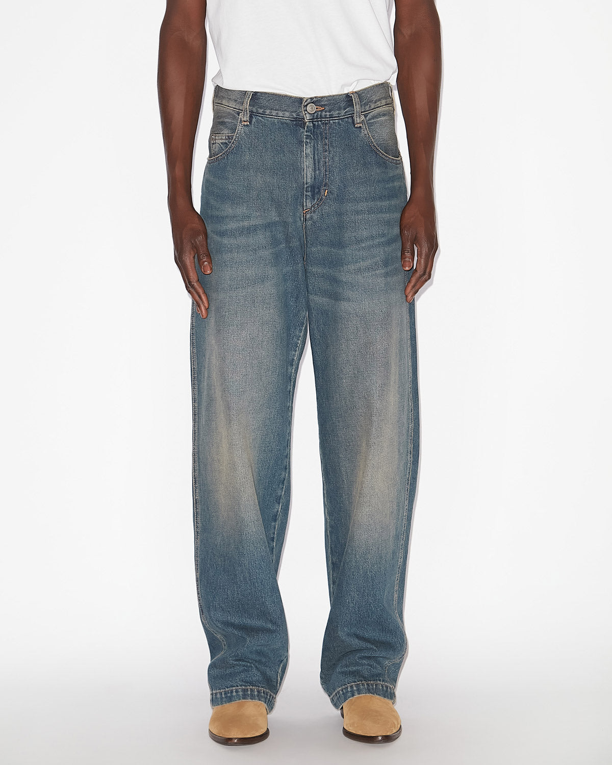 Jeans jorje ampi in denim - Blu - Man - 3