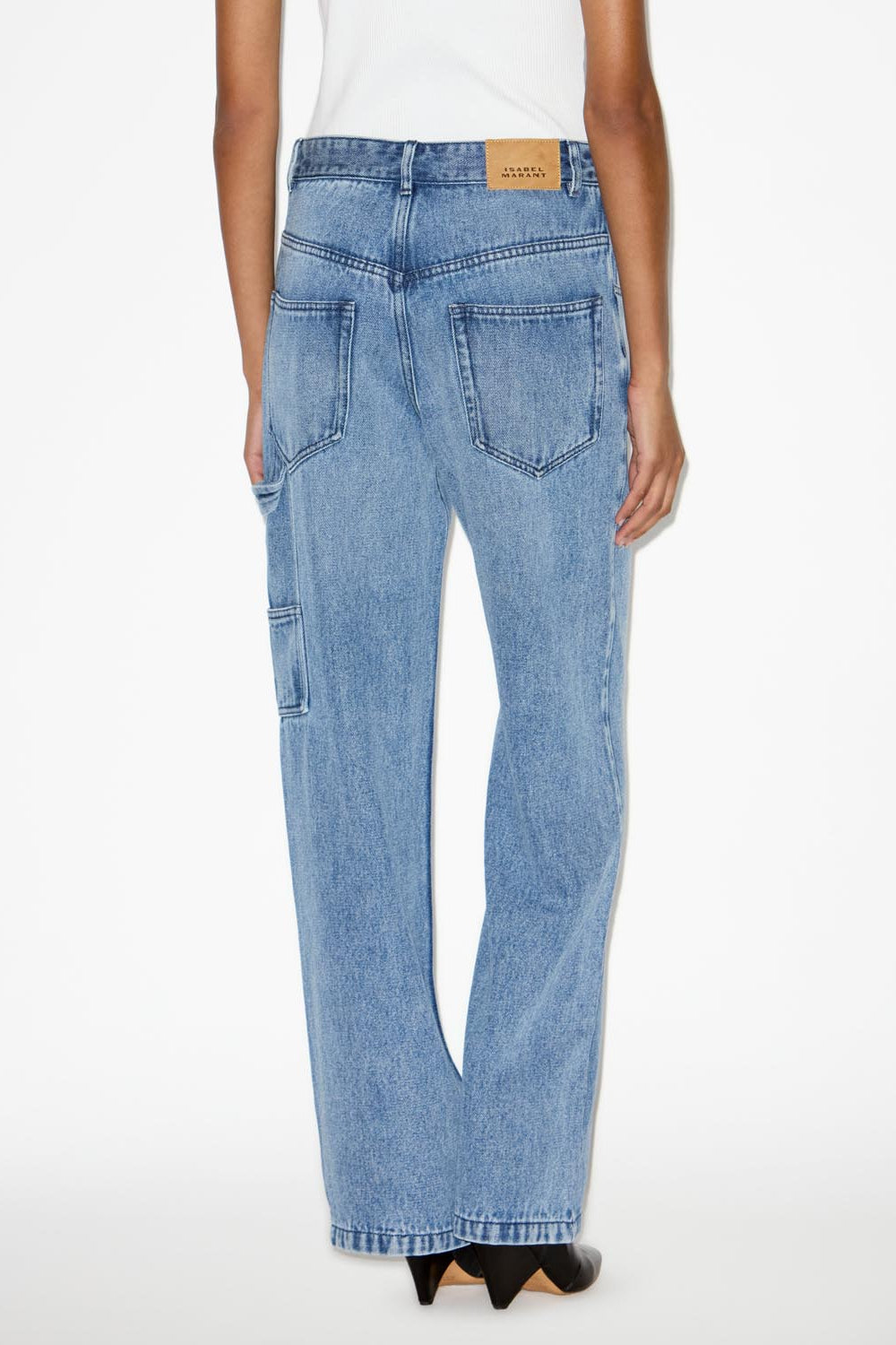 Jeans a gamba larga bymara in denim fluido - Azzurro - Woman - 5