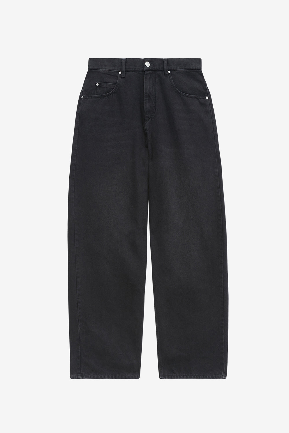 Jeans a gamba larga joanny in denim - Nero lavato - Woman - 1