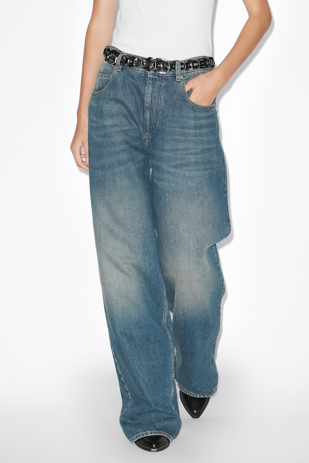 Jeans a gamba larga joanny in denim - Blu - Woman - 4