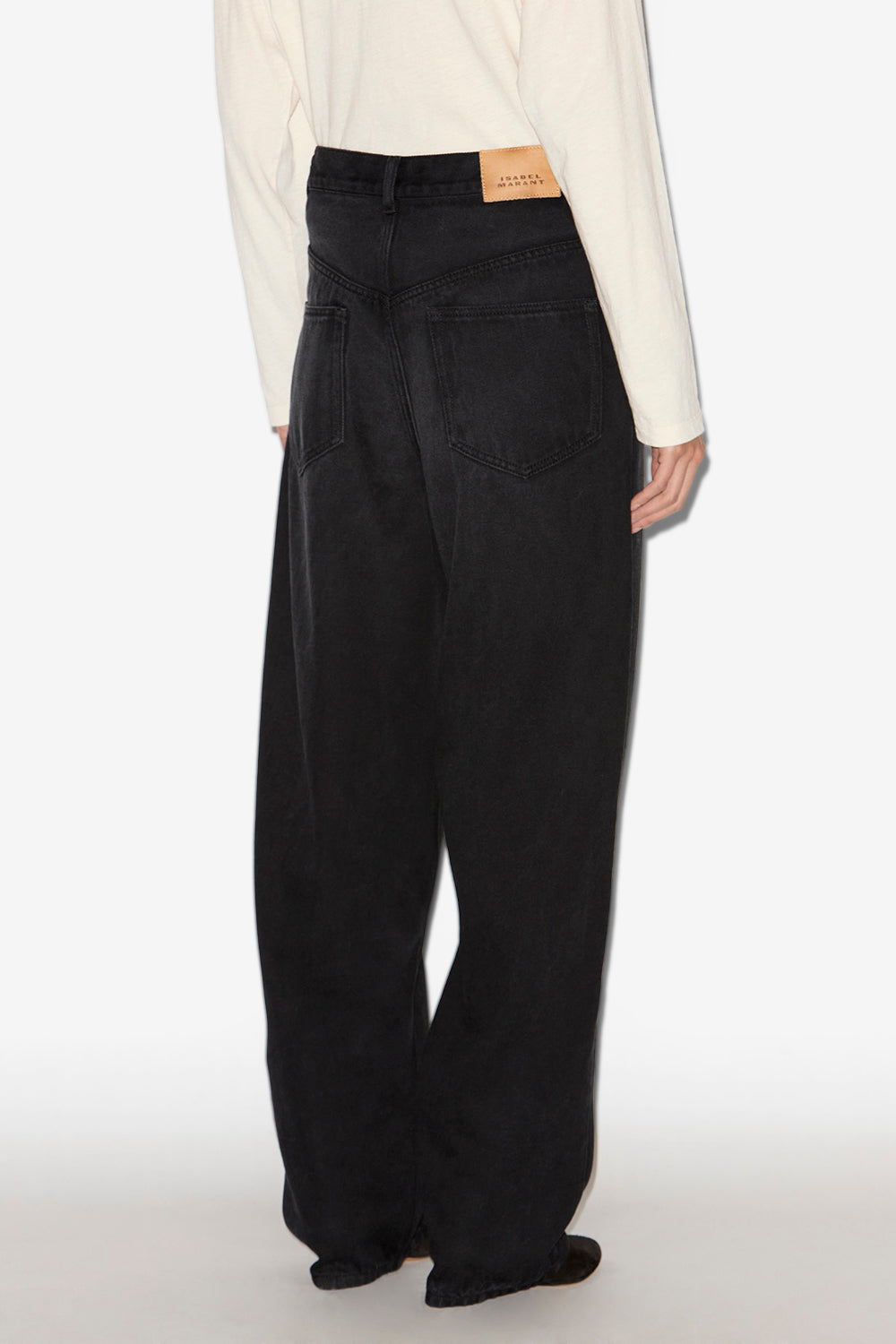 Jean fluide jenny en denim  - Noir délavé - Woman - 5