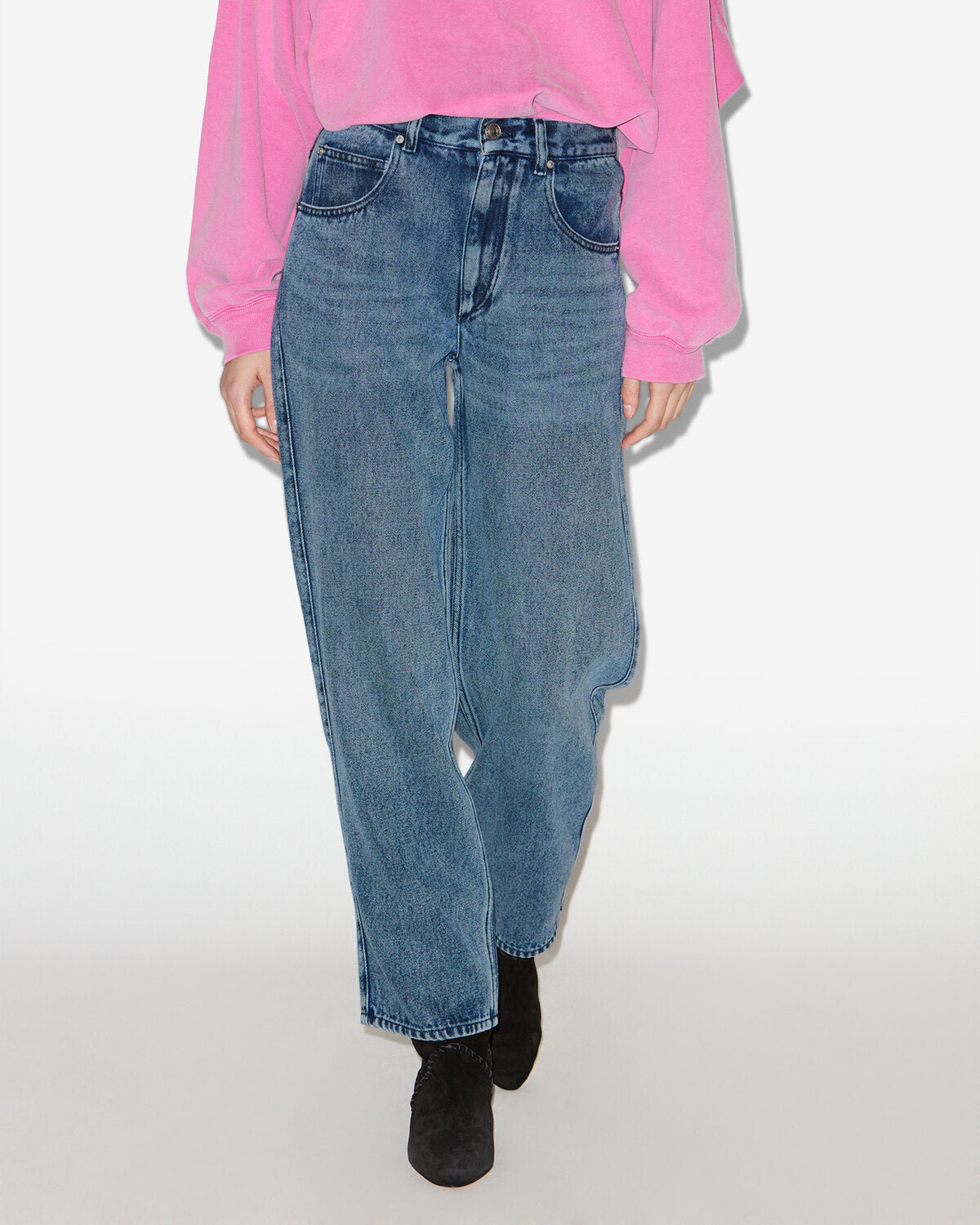 Fließende jeans jenny aus denim - Hellblau - Woman - 3