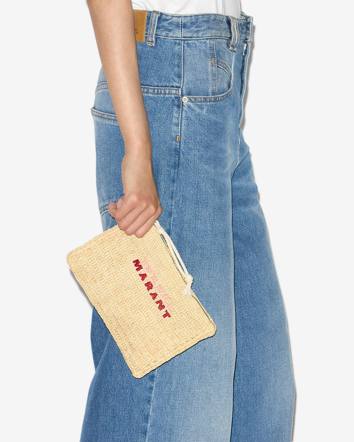 Pochette praia in rafia - Natural/pink - Woman - 4