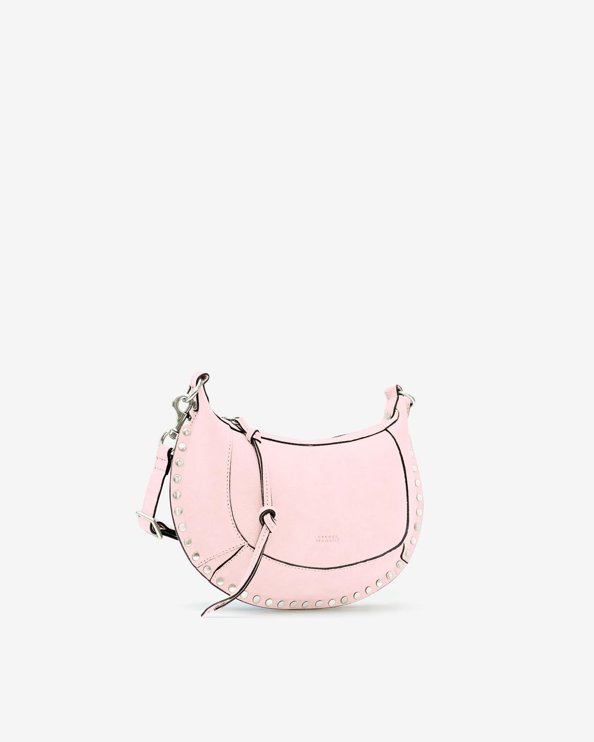 Sac porté épaule en cuir velours oskan moon - Rose clair - Woman - 4