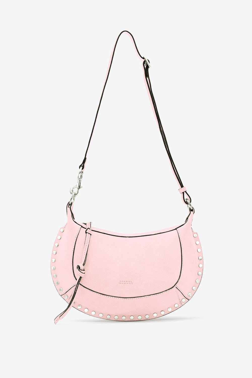 Sac porté épaule en cuir velours oskan moon - Rose clair - Woman - 5