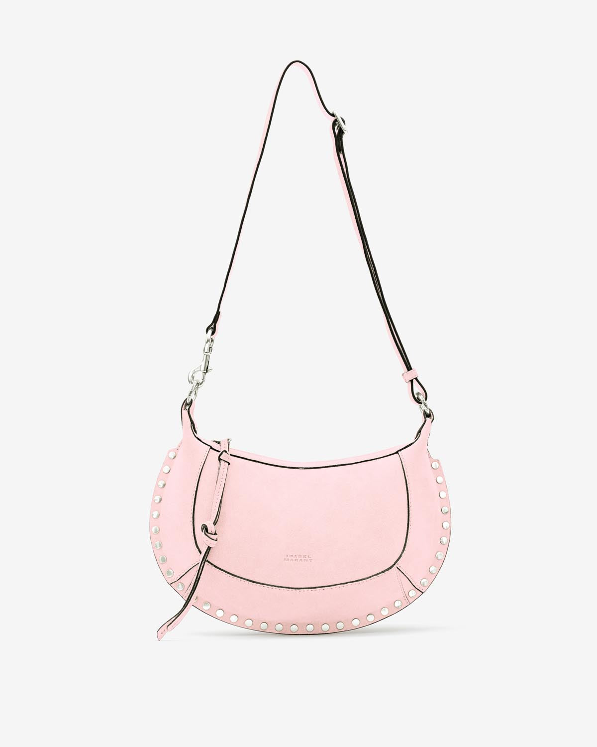 Sac porté épaule en cuir velours oskan moon - Rose clair - Woman - 5