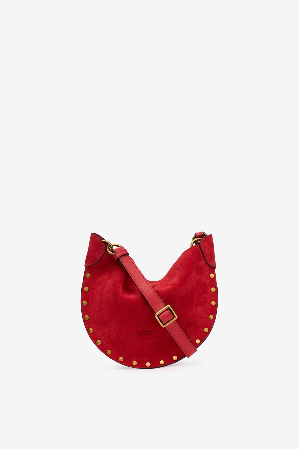 Bolso de hombro en piel de ante mini moon soft - Rojo - Woman - 1