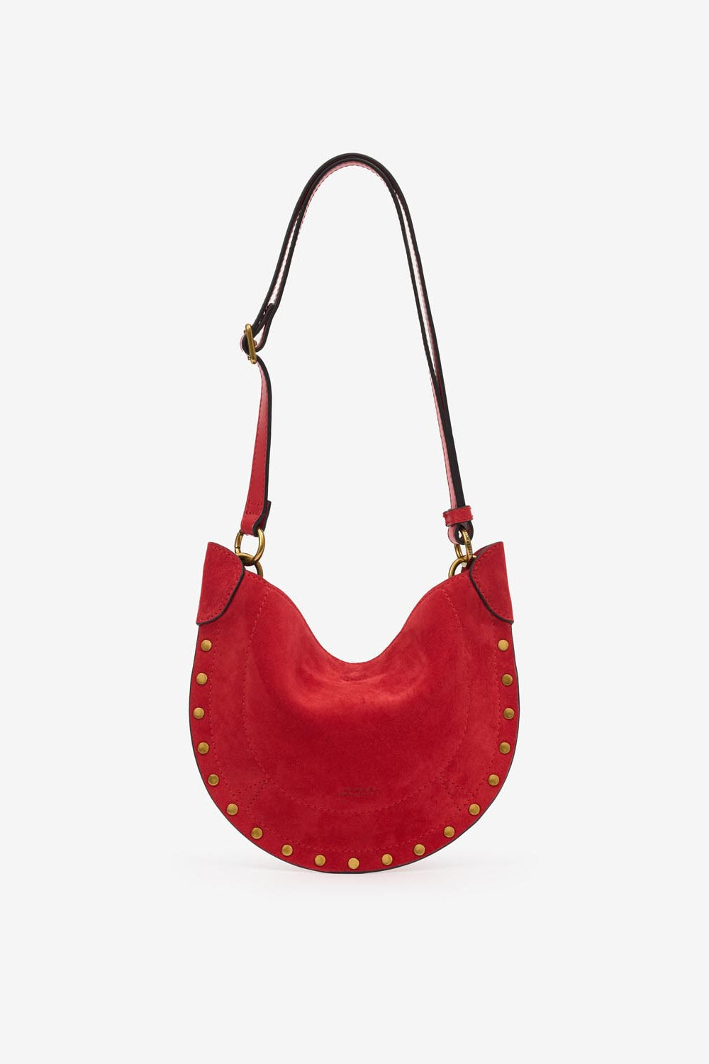 Bolso de hombro en piel de ante mini moon soft - Rojo - Woman - 5