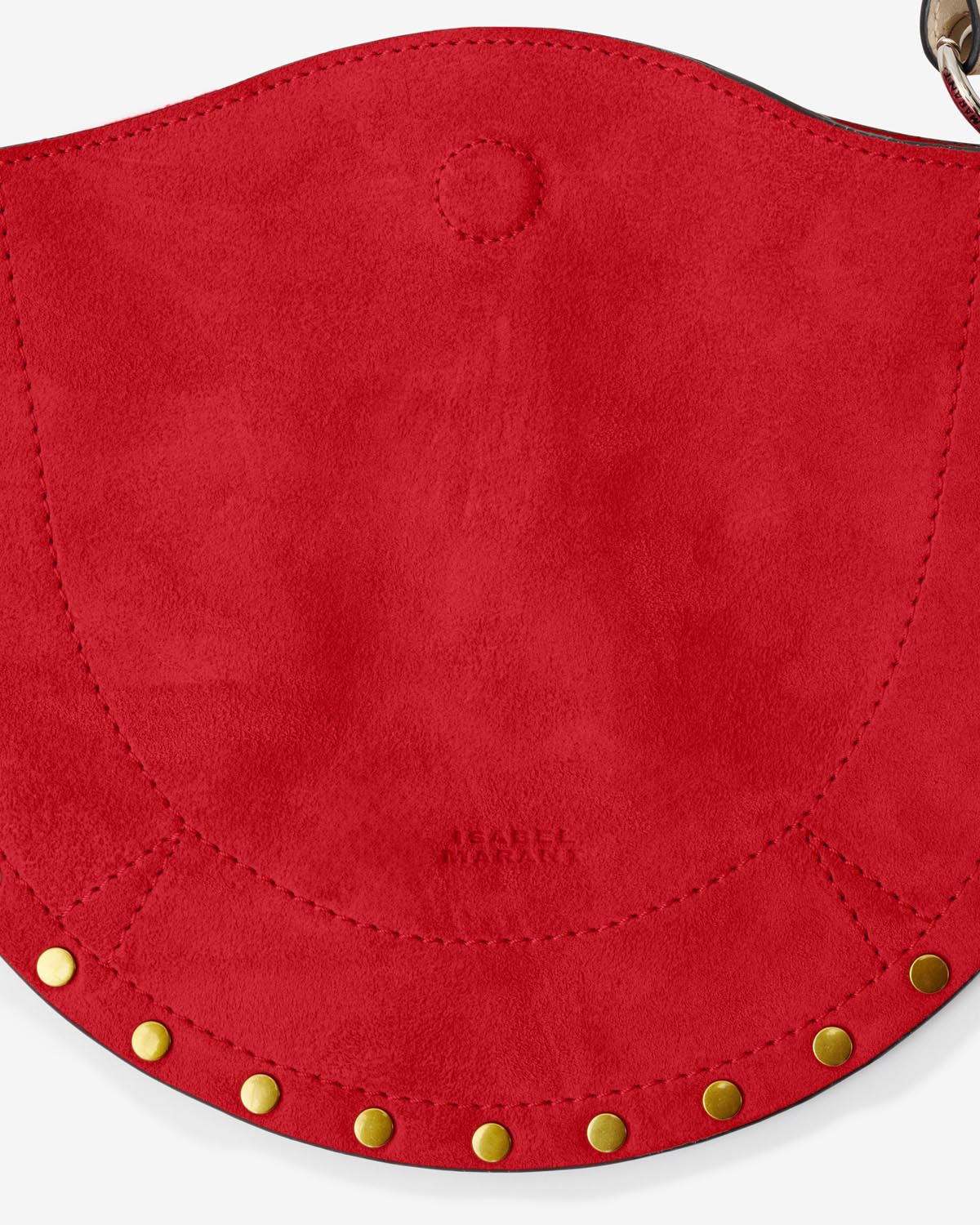 Mini moon soft shoulder bag in soft velour leather - Red - Woman - 3