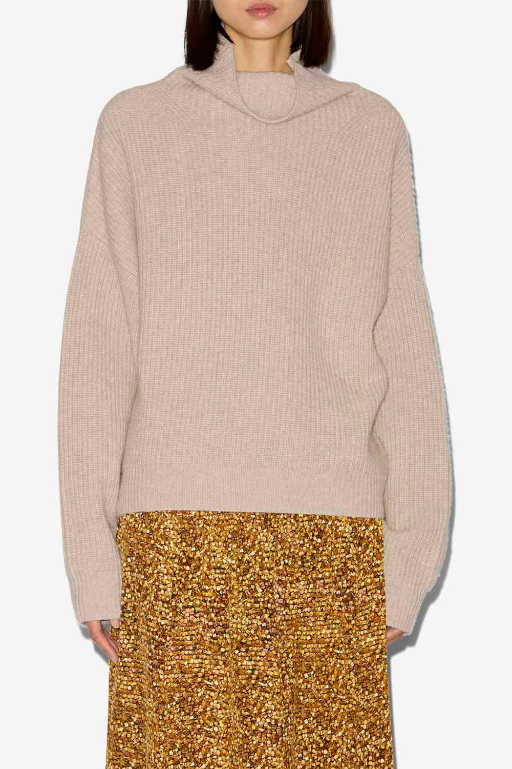 Pull brooke en laine mérinos et cachemire - Beige - Woman - 4