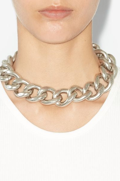 Ras du cou links chaîne oversized  - Argent - Woman - 5