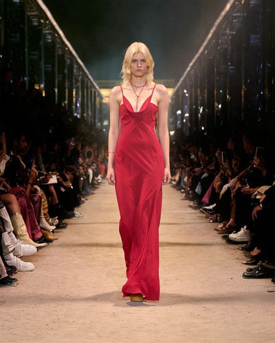 Abito lungo con spalline kapri - Scarlet red - Woman - 7