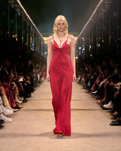 Abito lungo con spalline kapri - Scarlet red - Woman - 4