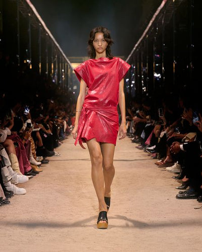 Robe courte asymétrique bernadette - Rouge écarlate - Woman - 4