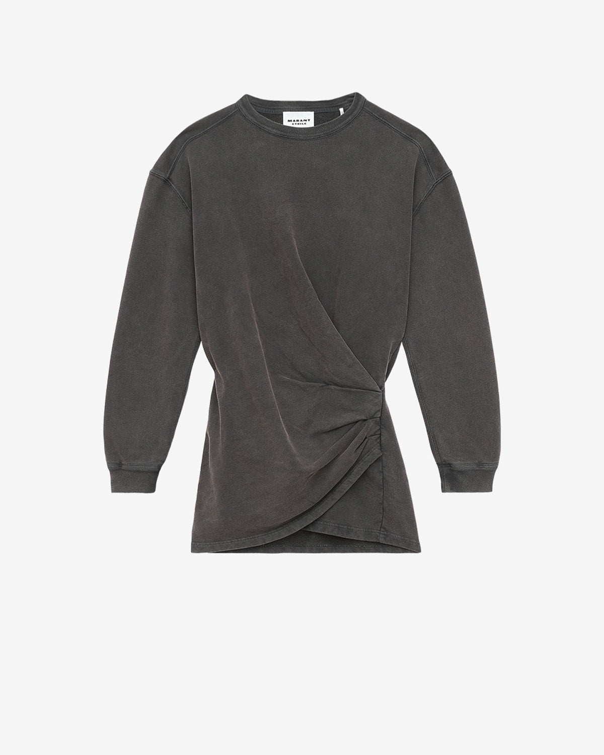 Abito felpa pipper in jersey drappeggiato - Nero lavato - Woman - 5