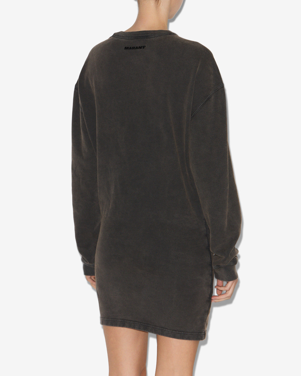 Abito felpa pipper in jersey drappeggiato - Nero lavato - Woman - 4