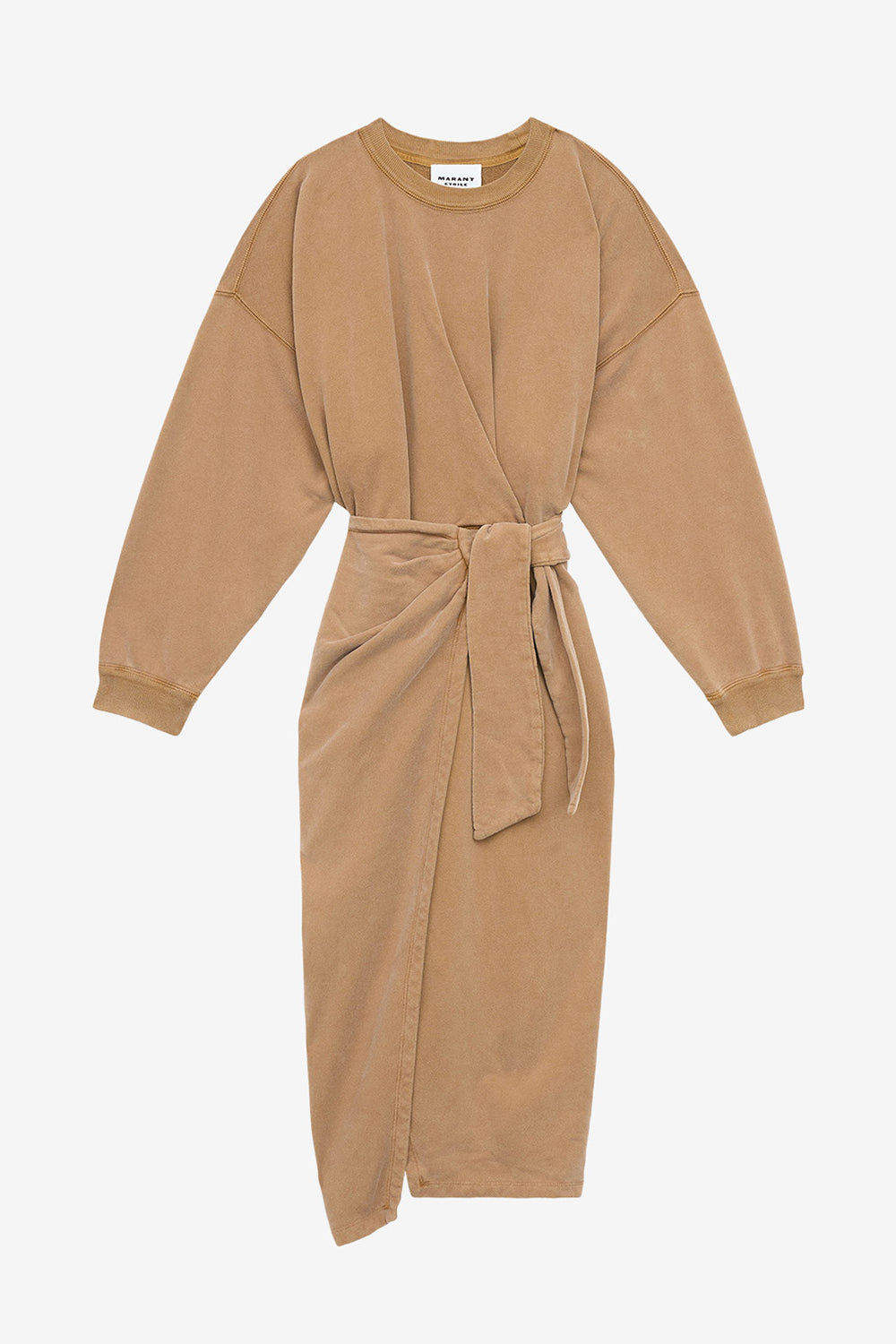 Robe sweatshirt longue sandrina drapée en jersey - Caramel - Woman - 1