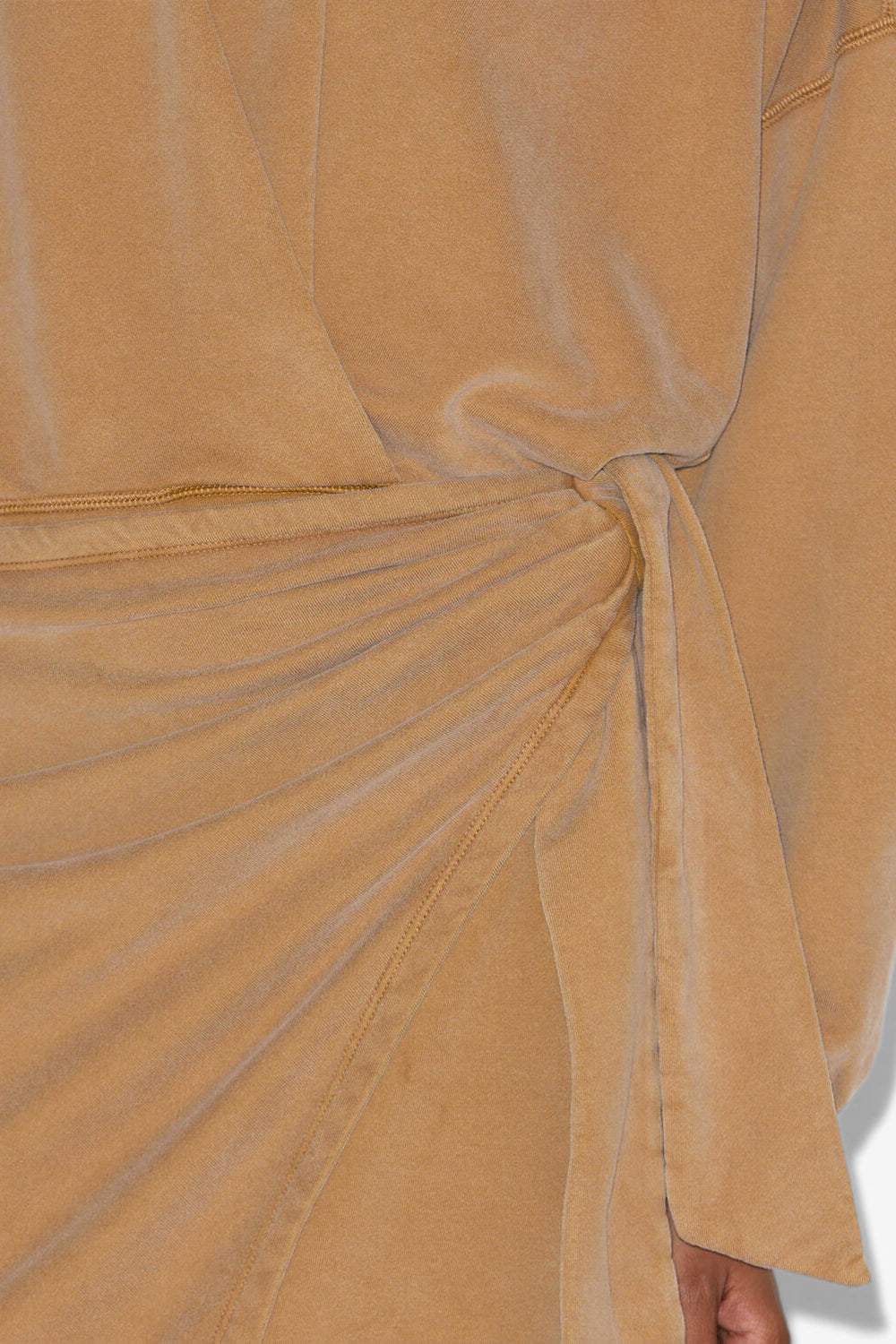 Robe sweatshirt longue sandrina drapée en jersey - Caramel - Woman - 3
