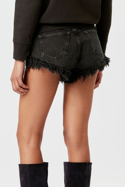 Eneidao デニム ショートパンツ - ウォッシュドブラック - Woman - 5