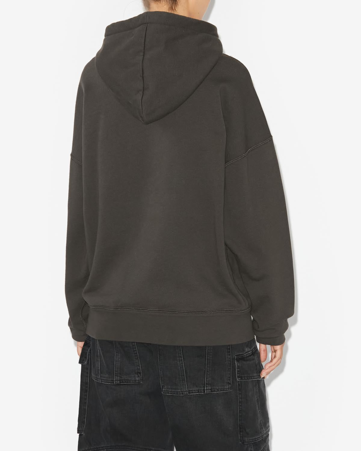 Mansel oversized hoodie sweatshirt Woman Faded black-ecru 5