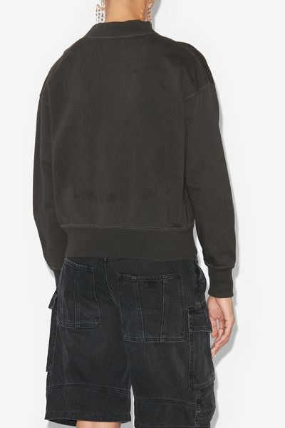 Sudadera de algodón con logotipo moby - Negro lavado - Woman - 10